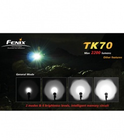 Fenix TK70 Flashlight XM-L LED (2200 Lumens) w/ Tenergy Charger & 4 D Batteries