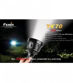 Fenix TK70 Flashlight XM-L LED (2200 Lumens) w/ Tenergy Charger & 4 D Batteries