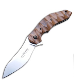Fox Knives Jens Anso Flipper Folding Knife (3.54" Satin Plain) FX-302ST