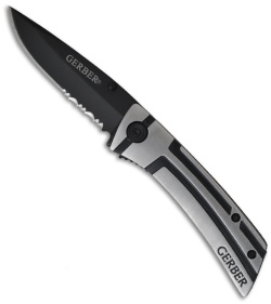 Gerber Knives Traverse Drop Point Knife (3" Black Serr) 01018