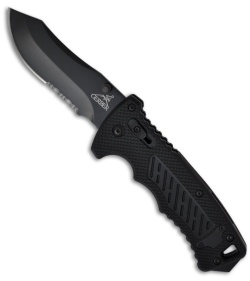 Gerber DMF G-10 Manual Folding Knife Modified Clip Point (3.5" Black Serr) 0582