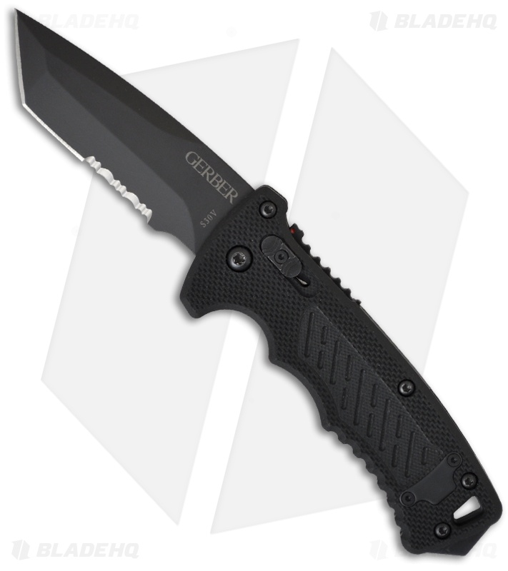 Gerber D.M.F. G10 Automatic Tanto Knife S30V Steel (3.5" Black Serr