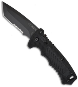 Gerber D.M.F. G-10 Automatic Tanto Knife S30V Steel (3.5" Black Serr) 0379