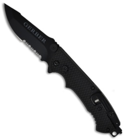 Gerber Hinderer CLS Combat Life Saver Knife 3.5" Folding Blade (Black SER) 1870