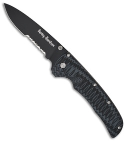 Harley Davidson 13175SBK Venom Spring Assisted Knife G-10 (3.57" Black Serr)
