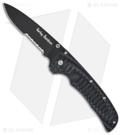 Harley Davidson 13175SBK Venom Spring Assisted Knife G-10 (3.57" Black Serr)