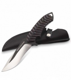 Harley Davidson Madcap Red/Black G10 Fixed Blade Knife (4.66 Plain) 13420BK