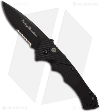 Harley Davidson Nonconformist Automatic Knife (3.4" Black Serr) 13800SBK