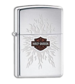 Zippo Lighter Harley Davidson Engraved Flames 24504