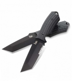 H&K Conspiracy Fixed Blade Knife (4.80" Black Serr) 14101SBT