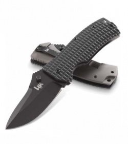 H&K Conspiracy Folding Knife (3.60" Black Serr) 14201SBT