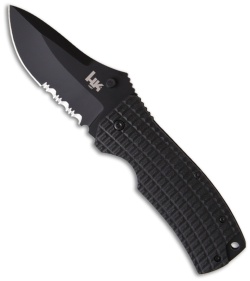 H&K Conspiracy Folding Knife (3.60" Black Serr) 14201SBT