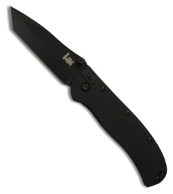 H&K Benchmade Mini Ascender Knife Tanto (2.9" Black Plain) 14301BT