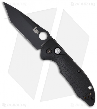 H&K Soldat Knife Tanto Tactical Folder (3.3" Black Plain) 14410BK