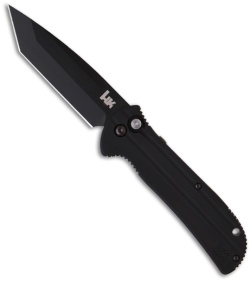 H&K Entourage Automatic Tanto Knife (3.74" Black Plain) 14701BK