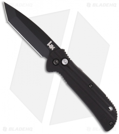 H&K Mini-Entourage Automatic Tanto Knife (2.87" Black Plain) 14751BK