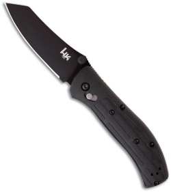 H&K Enigma Reverse Tanto Folding Knife (2.9" Black Plain) 14055BT