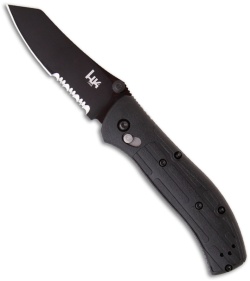 H&K Enigma Reverse Tanto Folding Knife (2.9" Black Serr) 14055SBT