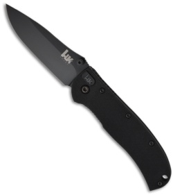 H&K Benchmade Mini Ascender Knife Drop Point (2.9" Black Plain) 14302BT
