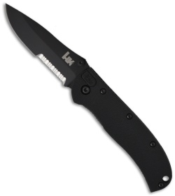 H&K Benchmade Mini Ascender Knife Drop Point (2.9" Black Serr) 14302SBT