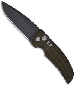 Hogue Knives EX01 Automatic Knife Drop Point Green Aluminum (3.5" Black Plain)