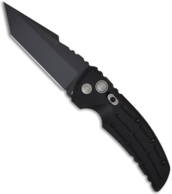 Hogue Knives EX01 Automatic Knife Tanto Black Aluminum (3.5" Black Plain)