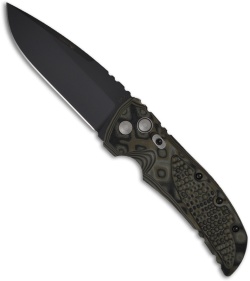 Hogue Knives EX01 Automatic Knife Drop Point Green G10 (4" Black Plain)