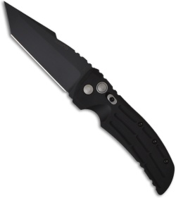 Hogue Knives EX01 Automatic Knife Tanto Black Aluminum (4" Black Plain)