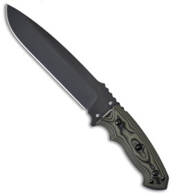Hogue Knives EX-F01 Large Tactical Fixed Blade Knife Green G10 (7" Plain) 35158