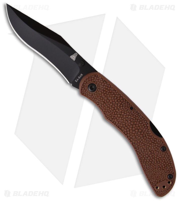 KaBar Baconmaker Lockback Knife (3.375" Black) 5598 Blade HQ