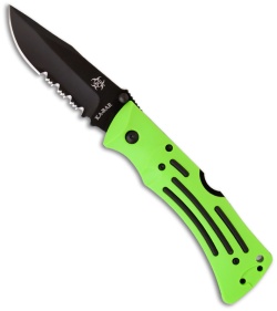 Ka-Bar Zombie Mule Green Zytel Folding Knife (3.875" Black Serr) 3059