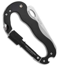 Kershaw Black Carabiner Tool Folding Knife (3.25" Satin Serr) 1004NB