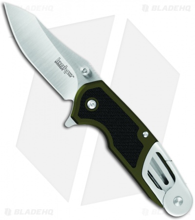 Kershaw Funxion Outdoor Olive Spring Assisted Knife (3" Satin Plain) 8000OL