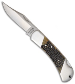 Kershaw Knives Black Gulch Knife w/ Jigged Bone Inlay (3" Satin Plain) 3120JB