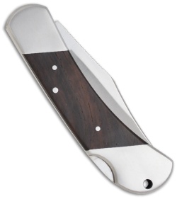 Kershaw Knives Black Gulch Knife w/ Hardwood Inlay (3" Satin Plain) 3120W