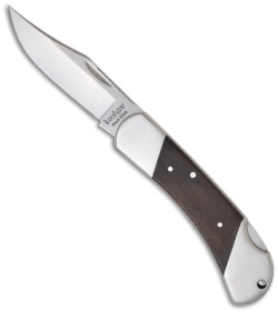 Kershaw Knives Black Gulch Knife w/ Hardwood Inlay (3" Satin Plain) 3120W