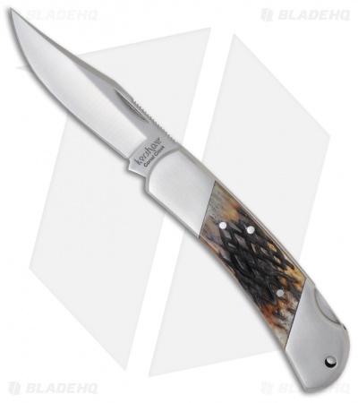 Kershaw Knives Corral Creek Knife w/ Jigged Bone Inlay (2.5" Satin Plain) 3115JB