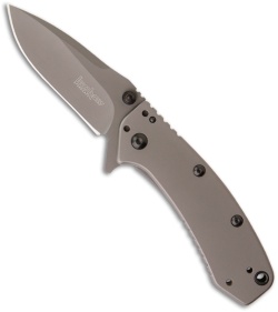 Kershaw Cryo Spring Assisted Flipper Knife (2.75" Gray Plain) 1555TI