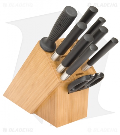 Kershaw KAI Wasabi Black Knife Set w/ Wood Block (10 Piece) WBS1010