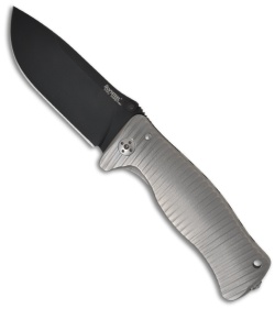 Lion Steel Knives SR1-Ti G Gray Titanium Folding Knife (3.7" Black Plain)