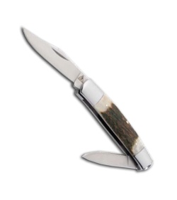 Lone Wolf Crosscurrent Stag Pocket Knife (2.60" Satin Plain) 40018-100