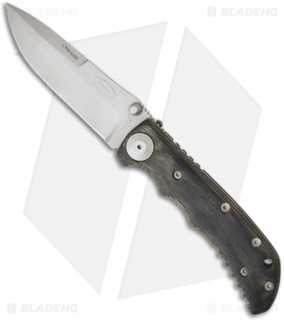 RARE Lone Wolf Knives Harsey T-3 Prototype Folding Knife Green (4.8" Plain)