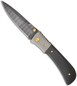 Lone Wolf Knives Tighe-Tactical Prototype Knife Carbon Fiber (3.5" Damascus)