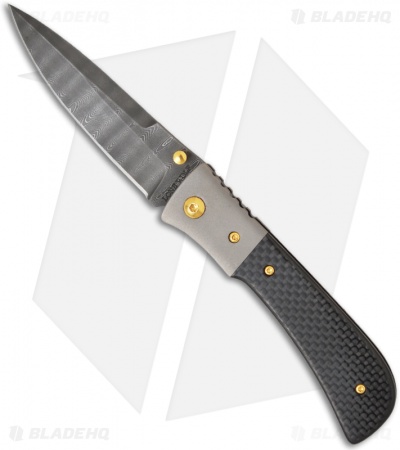 Lone Wolf Knives Tighe-Tactical Prototype Knife Carbon Fiber (3.5" Damascus)