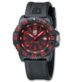 Luminox EVO Navy Seal Red Colormark Rubber Strap (Black) 3065