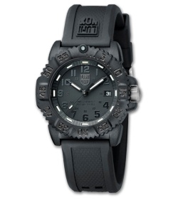 Luminox Women's EVO Navy Seal Blackout Colormark Rubber Strap (Black) 7051BO