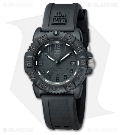 Luminox Women's EVO Navy Seal Blackout Colormark Rubber Strap (Black) 7051BO