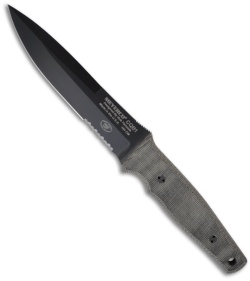 Meyerco Bob Terzuola CQB Military Fixed Blade Knife (5.75" Black Serr)
