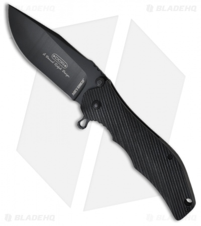 Meyerco Maxx-Q Knife Tactical Spring Assisted Opener (3.375" Black Plain)