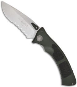 Rare Microtech Amphibian M/A Folding Knife w/Green Handle (3.5" Plain) 12/2001